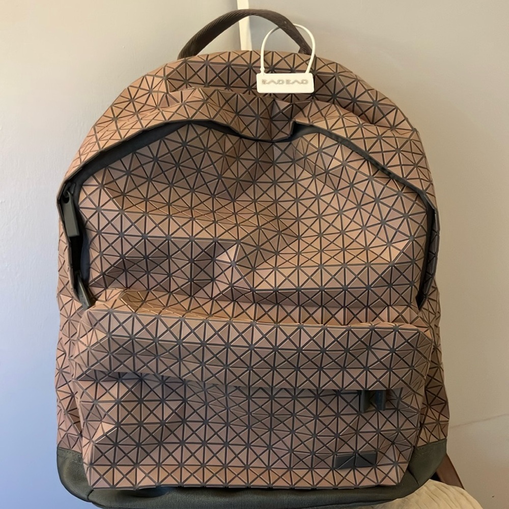 Issey Miyake Brown Geometric Men's Backpack